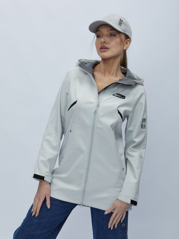 Women's windbreaker MTFORCE spring light gray 22213SS